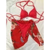 Bikini set 3 món 2 món tam giác basic kèm khăn quấn – Hình thật, giá 79.000, giao nhanh HCM 8