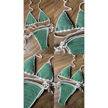 Bikini Set Basic len móc handmade - Crochet bikini thời trang, giá chỉ 95.000đ 6