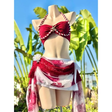 Bikini set đi biển 3 món đính sao biển, ren tơ mền mịn, lanbishop LB50, giảm giá 239k 2