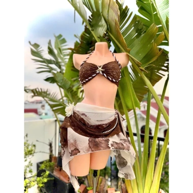 Bikini set đi biển 3 món đính sao biển, ren tơ mền mịn, lanbishop LB50, giảm giá 239k 4