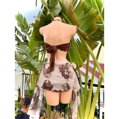 Bikini set đi biển 3 món đính sao biển, ren tơ mền mịn, lanbishop LB50, giảm giá 239k 5