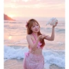 Bikini Set Khăn Quấn San Hô Hồng + Dây Chuyền Vỏ Sò & 2 Kẹp Hoa Chip - Giá 389k 6