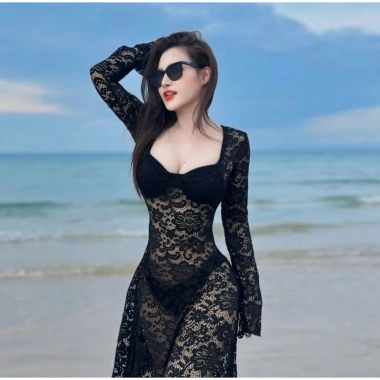 Bikini Set Ren 3 Món Xẻ Tà Tôn Maxi Hot - Đi Biển Giá Giảm 189k Siêu Ưu Đãi 3