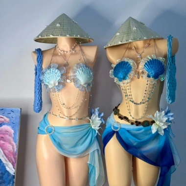 Bikini Set Sò Lam Vỏ Ngọc - Tặng dây chuyền, kẹp hoa | Giảm giá 1,190,000₫