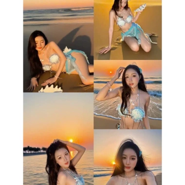 Bikini Set Sò Lam Vỏ Ngọc - Tặng dây chuyền, kẹp hoa | Giảm giá 1,190,000₫ 8 Bikini Set Sò Lam Vỏ Ngọc - Tặng dây chuyền, kẹp hoa | Giảm giá 1,190,000₫ 8