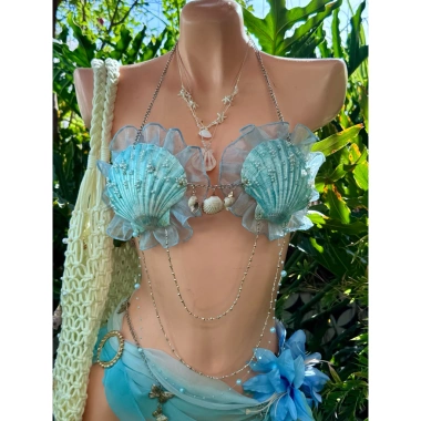 Bikini Set Sò Lam Vỏ Ngọc - Tặng dây chuyền, kẹp hoa | Giảm giá 1,190,000₫