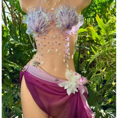 Bikini Set Sò Tím Biển Cả Freesize - Tặng Dây Chuyền Vỏ Sò & 2 Kẹp Hoa 8 Bikini Set Sò Tím Biển Cả Freesize - Tặng Dây Chuyền Vỏ Sò & 2 Kẹp Hoa 8