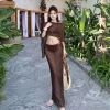 Bikini Sheer 4 Mảnh Nâu Nữ Chống Nắng, Phù Hợp Đi Biển Spa, Giá 479.957 VND 4
