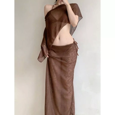 Bikini Sheer 4 Mảnh Nâu Nữ Chống Nắng, Phù Hợp Đi Biển Spa, Giá 479.957 VND