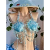 Bikini Sò Xanh Ngọc Biển - Set 2 món, tặng dây chuyền vỏ sò, chip & 2 hoa 2