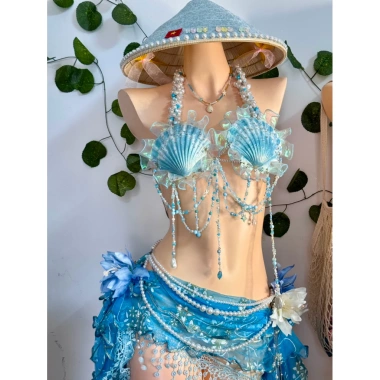 Bikini Sò Xanh Ngọc Biển - Set 2 món, tặng dây chuyền vỏ sò, chip & 2 hoa 3 Bikini Sò Xanh Ngọc Biển - Set 2 món, tặng dây chuyền vỏ sò, chip & 2 hoa 3