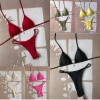 Bikini Tam Giác Nữ Màu Trơn Buộc Dây Hai Mảnh - Túi Chia Đồ Bơi Tiện Lợi