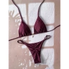 Bikini Tam Giác Nữ Màu Trơn Buộc Dây Hai Mảnh - Túi Chia Đồ Bơi Tiện Lợi 5