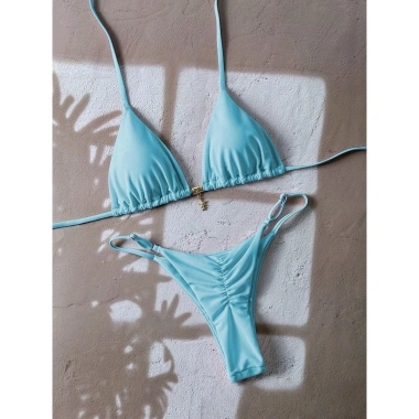 Bikini Tam Giác Nữ Màu Trơn Buộc Dây Hai Mảnh - Túi Chia Đồ Bơi Tiện Lợi 6 Bikini Tam Giác Nữ Màu Trơn Buộc Dây Hai Mảnh - Túi Chia Đồ Bơi Tiện Lợi 6