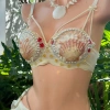 Bikini vàng vỏ sò phối ngọc trai - tặng dây chuyền vỏ sò, 2 kẹp hoa, chỉ 599.000₫ 7
