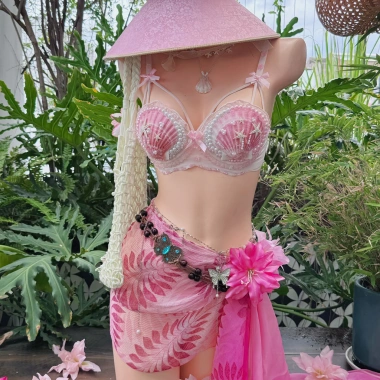 Bikini vỏ sò hồng ngọc trai Nàng Hồng Ngọc - Tặng dây chuyền vỏ sò, chip, 2 kẹp hoa - Giá ưu đãi 599k 9