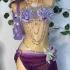 Bikini Vỏ Sò Tím Nàng Tím Mộng Mơ - Nổi Bật, Tặng Dây Chuyền và 2 Kẹp Hoa