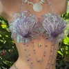 Bikini Vỏ Sò Tím Nàng Tím Mộng Mơ - Nổi Bật, Tặng Dây Chuyền và 2 Kẹp Hoa 3