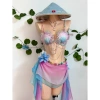 Bikink Vỏ Sò Sóng Hồng Lấp Lánh - Đồ Đi Biển, Tặng Dây Chuyền Sò và 2 Kẹp Hoa 4