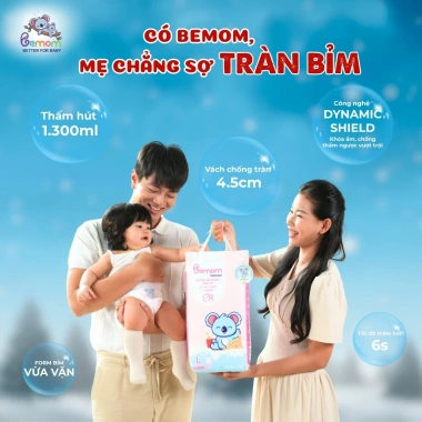 Bỉm Bemom Cho Bé 0-36 Tháng Siêu Thấm, Mỏng Nhẹ, Chống Tràn, Size S-M-L-XL, Giá Ưu Đãi 316.800 VND