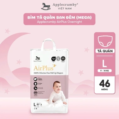 Bỉm Đêm Michibaby Applecrumby AirPlus Overnight MC580 - Siêu Thấm Hút 12h, Đa Cỡ NB‑XXL, Giá Ưu Đãi 260k 20 Bỉm Đêm Michibaby Applecrumby AirPlus Overnight MC580 - Siêu Thấm Hút 12h, Đa Cỡ NB‑XXL, Giá Ưu Đãi 260k 20
