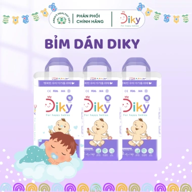 Bỉm DIKY Tã Dán Em Bé Co Giãn Ôm Vừa, Thấm Hút Nhanh - Nhiều Size, Giá 300k