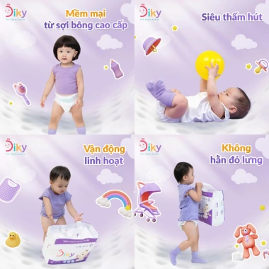 Bỉm DIKY Tã Dán Em Bé Co Giãn Ôm Vừa, Thấm Hút Nhanh - Nhiều Size, Giá 300k 7 Bỉm DIKY Tã Dán Em Bé Co Giãn Ôm Vừa, Thấm Hút Nhanh - Nhiều Size, Giá 300k 7