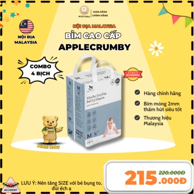 Bỉm Ngày Applecrumby Slimdry Easyday Mini Pull Ups 4 Bịch S-XXL - 930.000₫