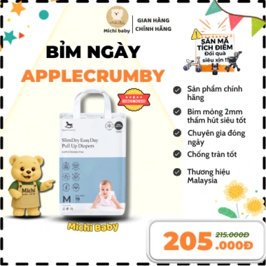 Bỉm Ngày Applecrumby Slimdry Easyday Mini Pull Ups 4 Bịch S-XXL - 930.000₫ 2 Bỉm Ngày Applecrumby Slimdry Easyday Mini Pull Ups 4 Bịch S-XXL - 930.000₫ 2