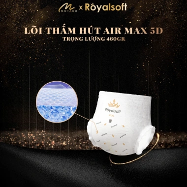 Bỉm quần & bỉm dán RoyalSoft chính hãng – Lõi thấm hút Air Max 5D, giá 310.000₫