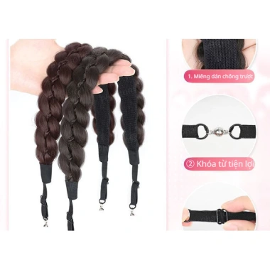 Bím Tóc Giả Nữ Khóa Dán và Từ Tính - Băng Đô Bện Đuôi Cá Thời Trang, Giá 108k 8 Bím Tóc Giả Nữ Khóa Dán và Từ Tính - Băng Đô Bện Đuôi Cá Thời Trang, Giá 108k 8