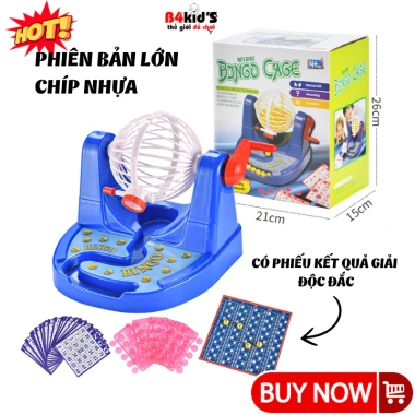 Bingo Lotto B4KIDS Trò chơi lô tô quay số 70 thẻ dò chip nhựa giảm giá 150.000 VND