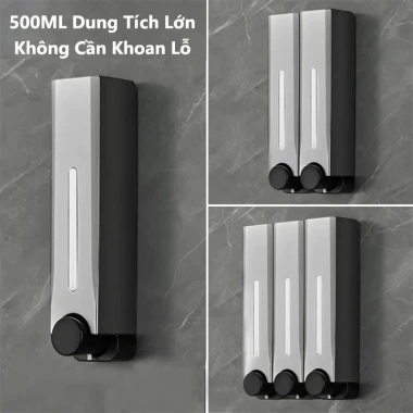 Bình bơm xà phòng 500ml treo tường – Dễ lắp, nước rửa tay, gel tắm, dầu gội, phòng tắm/bếp – Giá ưu đãi 154k