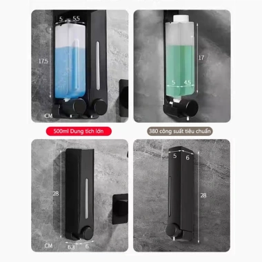 Bình bơm xà phòng 500ml treo tường – Dễ lắp, nước rửa tay, gel tắm, dầu gội, phòng tắm/bếp – Giá ưu đãi 154k 7 Bình bơm xà phòng 500ml treo tường – Dễ lắp, nước rửa tay, gel tắm, dầu gội, phòng tắm/bếp – Giá ưu đãi 154k 7
