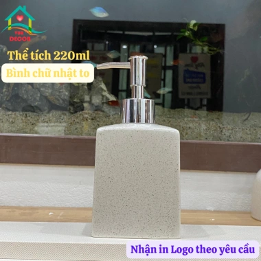 Bình chiết dầu gội sứ Bát Tràng men muối, chai lọ rửa tay, sữa tắm - Phòng tắm 45.000