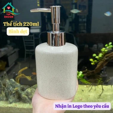 Bình chiết dầu gội sứ Bát Tràng men muối, chai lọ rửa tay, sữa tắm - Phòng tắm 45.000
