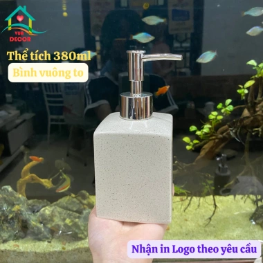 Bình chiết dầu gội sứ Bát Tràng men muối, chai lọ rửa tay, sữa tắm - Phòng tắm 45.000