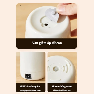 Bình đun nước siêu tốc mini du lịch 450ml 300W 4 mức nhiệt giữ ấm và pha sữa