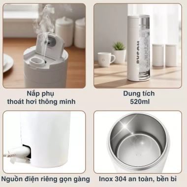 Bình Đun Siêu Tốc Mini BYSON 520ml – Ấm Đun Nước Du Lịch Thông Minh, Tuỳ Chỉnh Nhiệt Độ, Giá Ưu Đãi 408.000₫