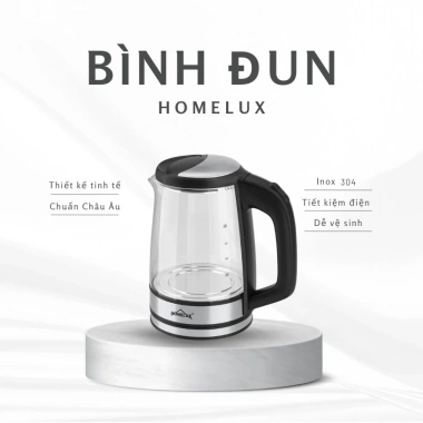 Bình đun siêu tốc thủy tinh Homelux nhập khẩu Đức giá ưu đãi 1.044.000đ 2