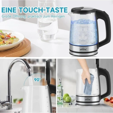 Bình đun siêu tốc thủy tinh Homelux nhập khẩu Đức giá ưu đãi 1.044.000đ 5