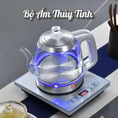 Bình đun siêu tốc thủy tinh LED tự động hút nước, đun sôi, ngắt an toàn, cảm ứng đa năng - BH 1 năm, 590.000 VND