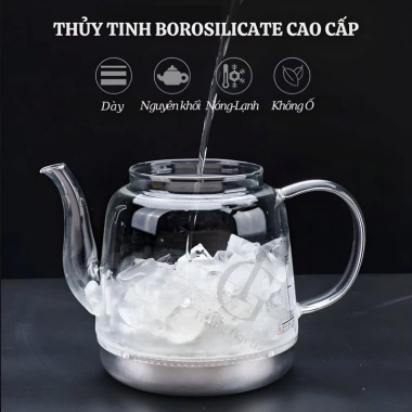 Bình đun siêu tốc thủy tinh LED tự động hút nước, đun sôi, ngắt an toàn, cảm ứng đa năng - BH 1 năm, 590.000 VND