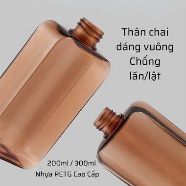 Bình Đựng Dầu Gội & Sữa Tắm PETG 200-300ml Hình Chữ Nhật Dẹp, Căn Gác Nhỏ – 35.000 8