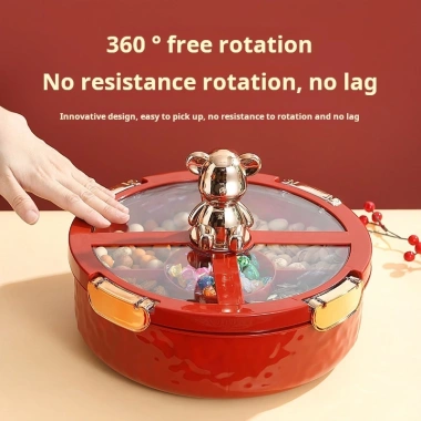 Bình đựng đồ ăn nhẹ màu đỏ, ngăn chia, kín khí, chống ẩm – Tết, đám cưới, tân gia 4