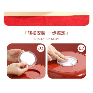Bình đựng đồ ăn nhẹ màu đỏ, ngăn chia, kín khí, chống ẩm – Tết, đám cưới, tân gia 8
