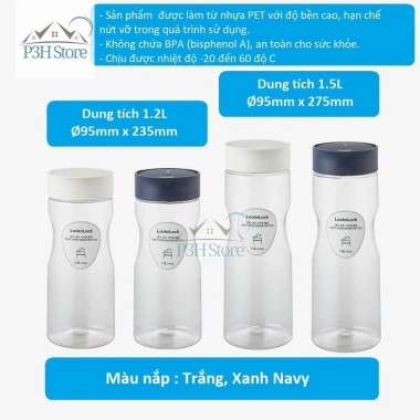 Bình đựng nước 1.2L Lock Lock nắp ấn bật - Siêu bền không rò rỉ, giá chỉ 33.000₫