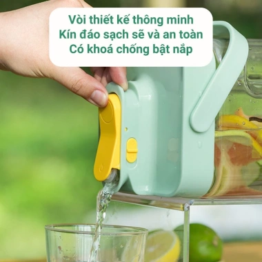 Bình đựng nước 3,5 lít cho tủ lạnh, nắp kín không rò rỉ, quai xách du lịch, chịu nhiệt -20‑100°C, cao cấp – Giá 253.000₫ 4