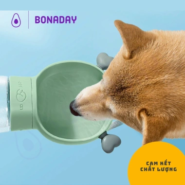 Bình Đựng Nước Du Lịch Thú Cưng Bonaday - Khóa Thông Minh, Giữ Nước Sạch, Kèm Khay Đựng Thức Ăn 93.150₫
