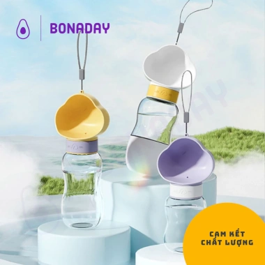 Bình Đựng Nước Du Lịch Thú Cưng Bonaday - Khóa Thông Minh, Giữ Nước Sạch, Kèm Khay Đựng Thức Ăn 93.150₫